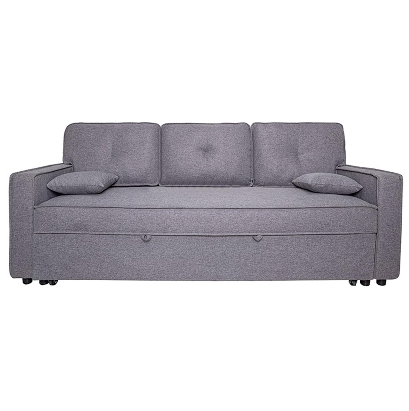 amuéblate online - Sofá Cama de 3 Plazas Modelo Duero, Diseño Moderno, Cómodo, Práctico y Funcional, con Reposabrazos, Gris