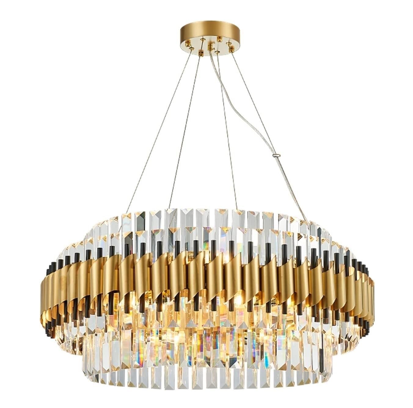 Kitchen Lights Ceiling,Chandelier Crystal Chandelier Modern Luxury Pendant Light Metal Ceiling For Living Room Bedroom Dining for Villa(60cm)