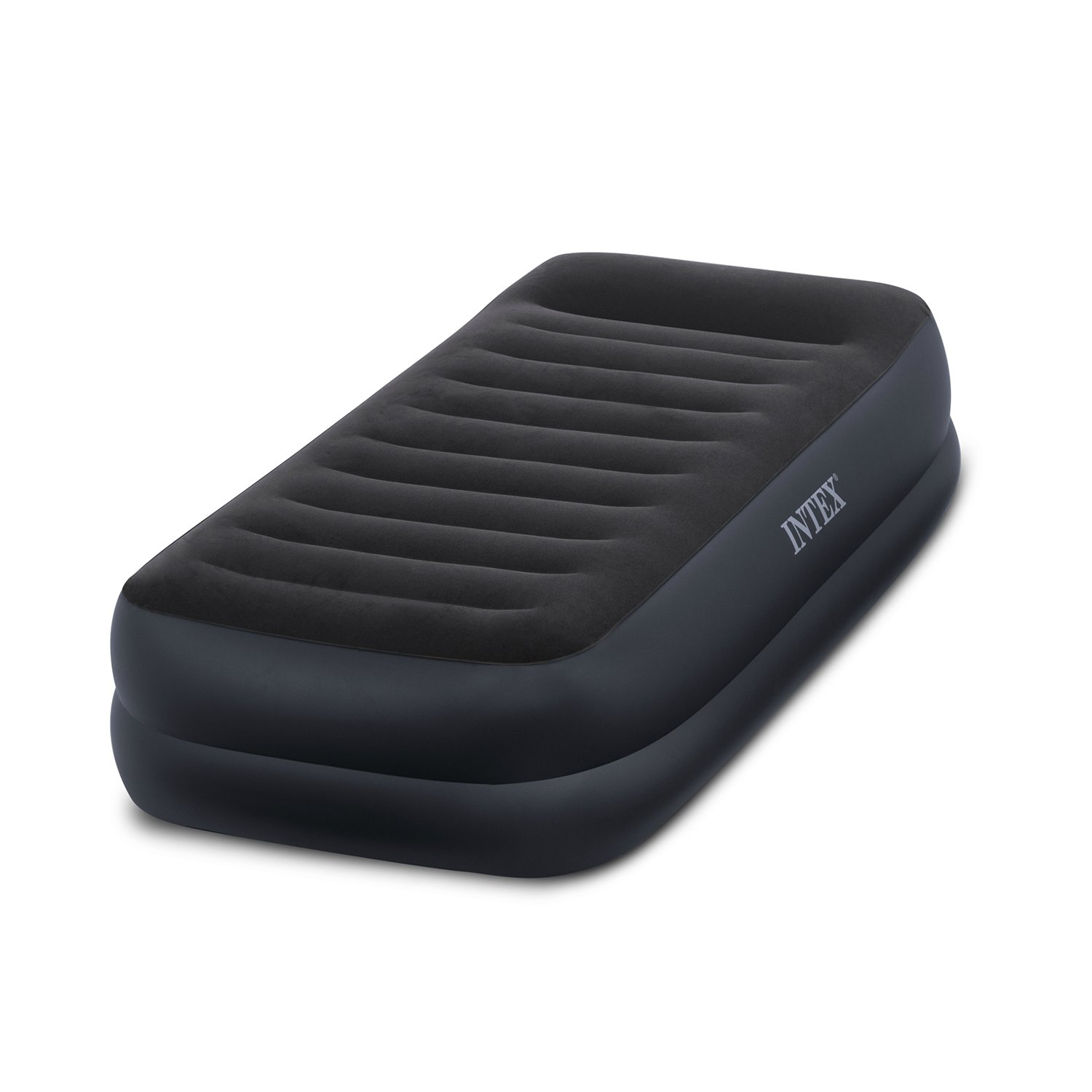 IntexDura-Beam Series Pillow Rest Raised Airbed with Fiber-Tech Construction and Built-In Pump, Twin, Bed Height 16.5