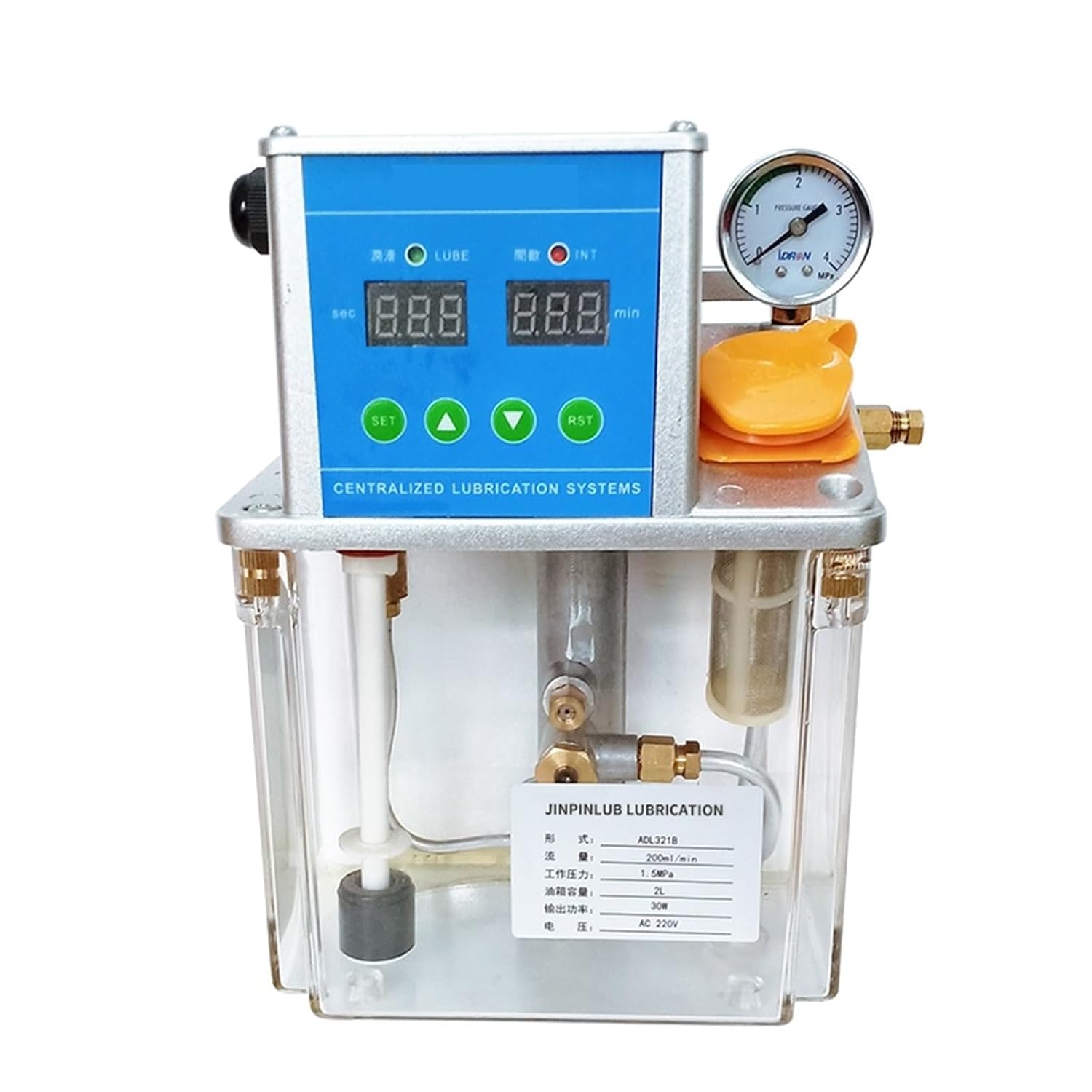 JDL3 2L Positive Displacement Electric Oil Lubrication Pump with Controller for Volumetric Lube System(220V,Pressure Switch N.C.)