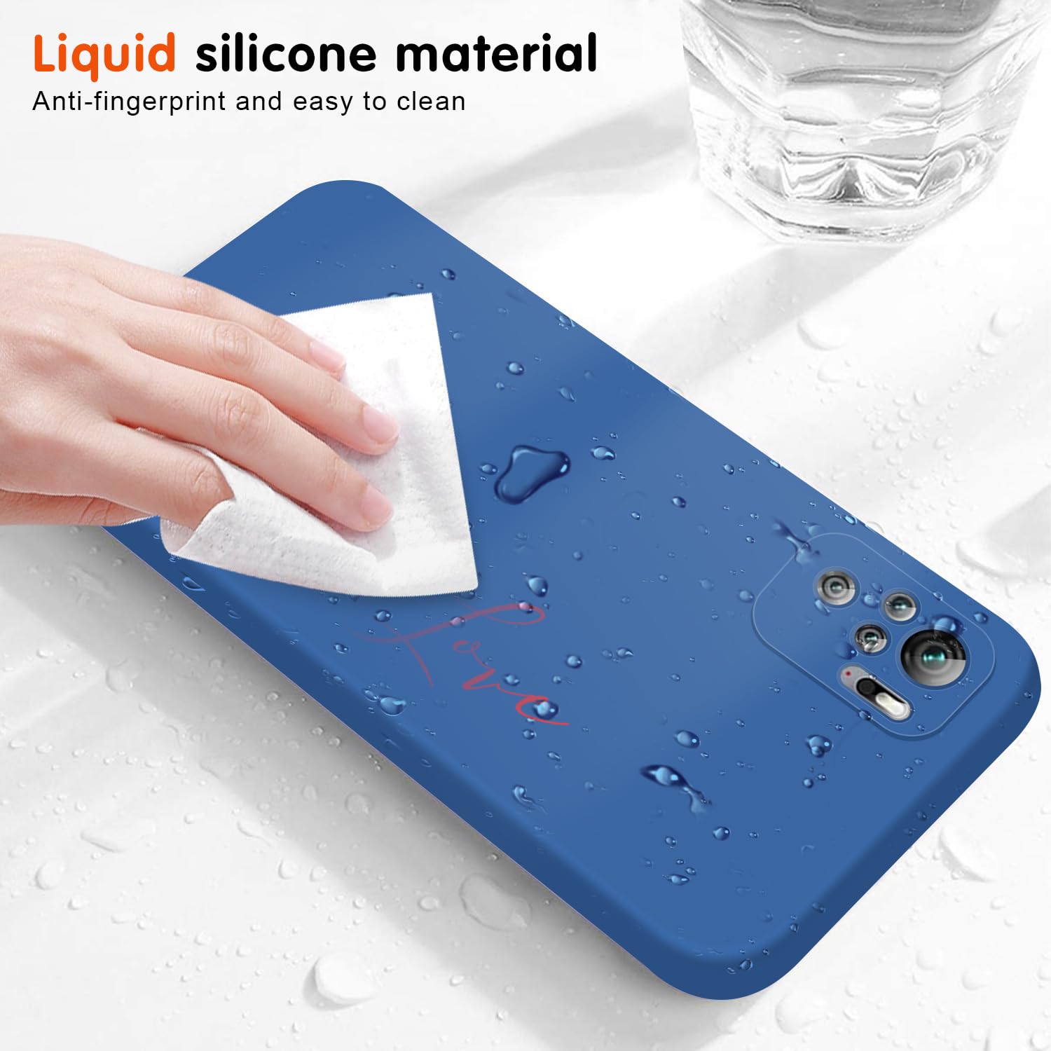 DESSEN Custodia Con Supporto Ad Anello Per Xiaomi Redmi Note 10 / Note 10s – TPU Morbido E PC Rigido, Con Piastra Magnetica, Colore Cielo Blu - 4