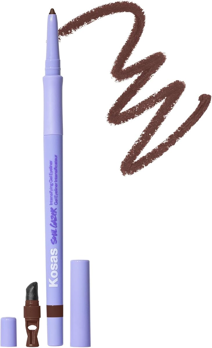 Soulgazer Waterproof and Smudge-Resistant Gel Eyeliner, Warm Brown | Waterproof, smudge-resistant gel eyeliner with a sharpener and smudger for smooth application and defined eyes.