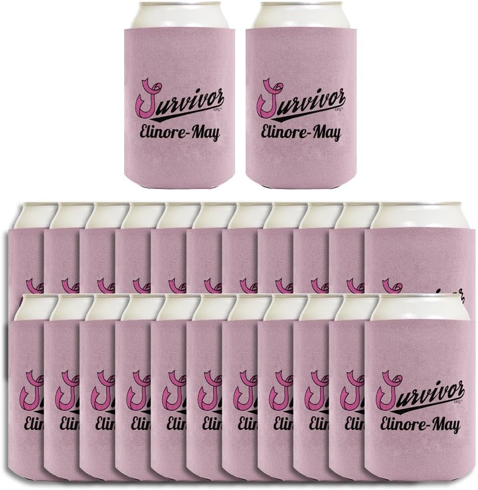Personalized Breast Cancer Ribbon Breast Cancer Support Survivor With Personalized Name 24-Pack Personalized Can Drink Thermocoolers Party Pack