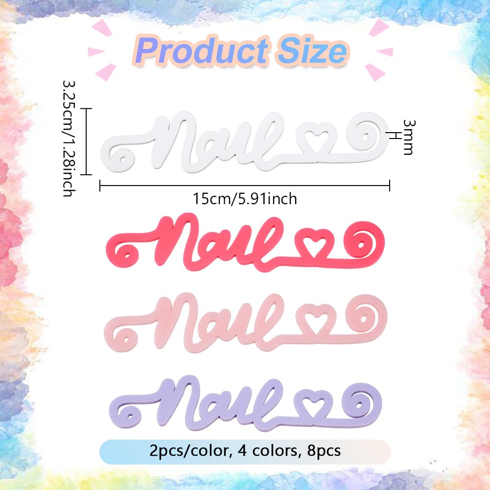 NBEADS 8 Pcs 4 Colors Custom Nail Photo Props - Image 2