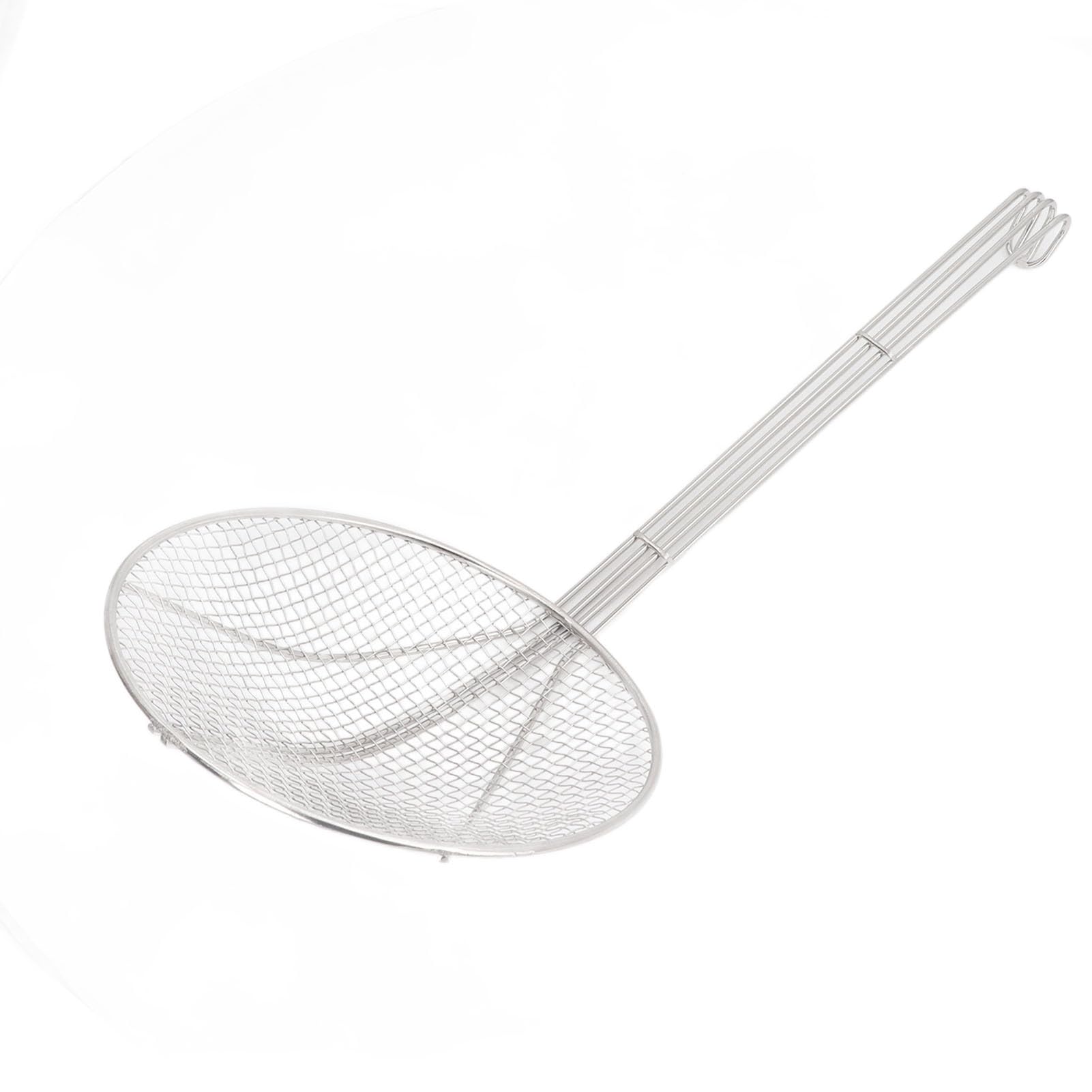 Łyżka do odpieniacza, długi uchwyt, stal nierdzewna, drobna siatka, sitko z haczykiem, do gotowania, smażenia, 24 cm