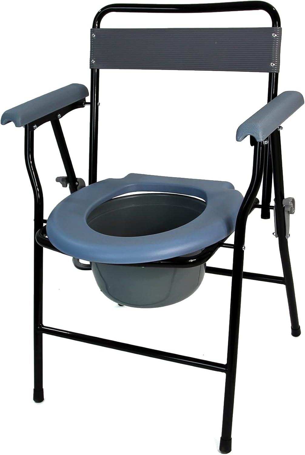 Actiasgear Folding Steel Portable Commode Chair with Safety Lock and 9 ...