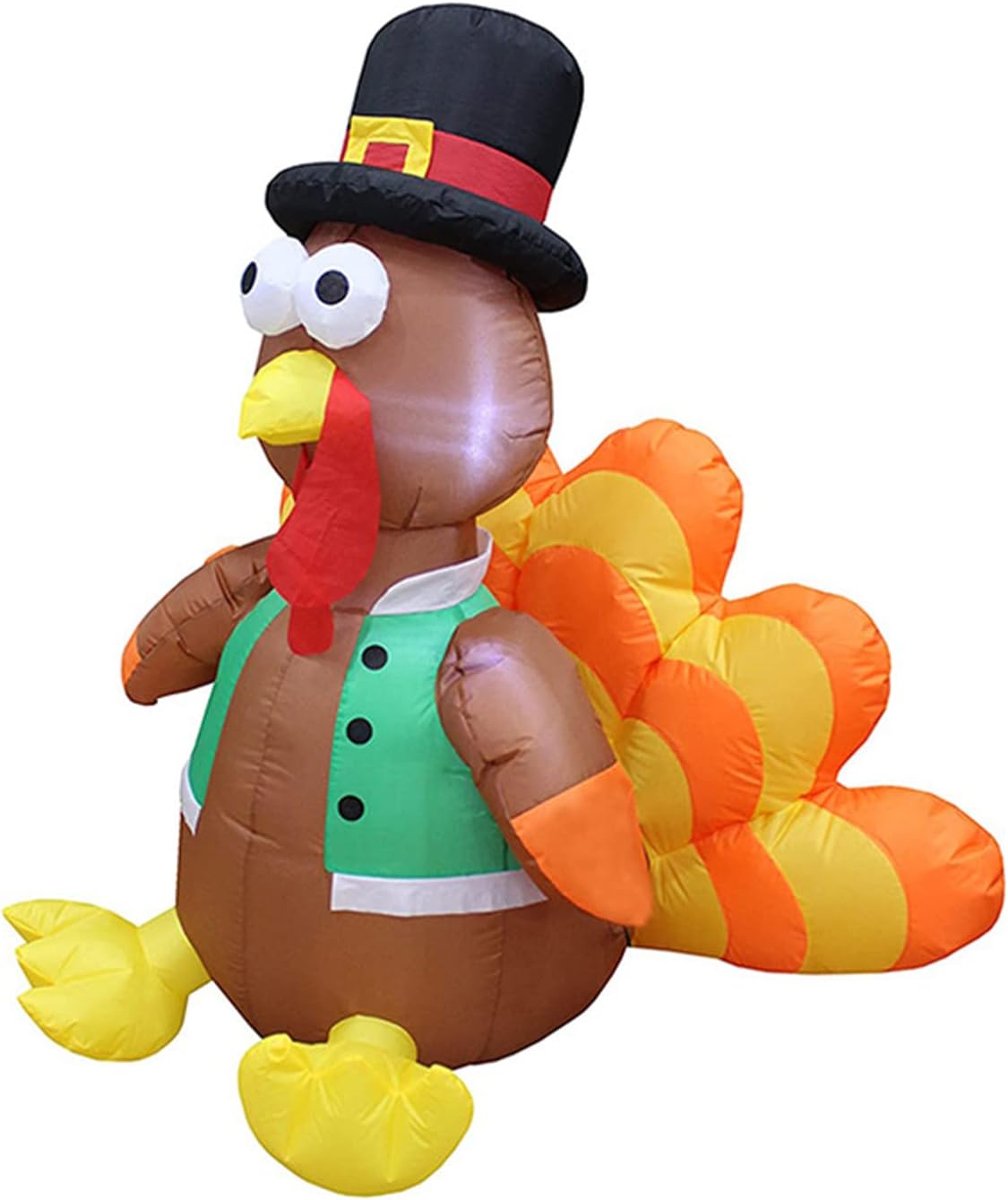 4 Feet Height Thanksgiving Inflatable Turkey, Blow up Turkey Decor with LED Lights for Autumn Harvest Party,Outdoor, Shopping Mall,Yard (120cm Tall)