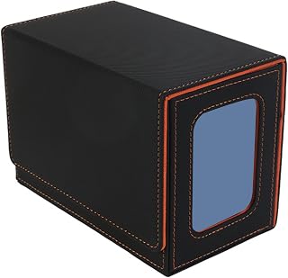 toxaaiwr Caja de almacenamiento de tarjetas de gran capacidad, a prueba de golpes, resistente a los arañazos, diseño de boca ancha, cierre magnético de fácil acceso, color naranja