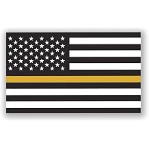 Thin Gold Line Flag 2-Pack Decal Sticker | 5-Inches by 3-Inches | Premium Quality Vinyl | UV Resistant Laminate | PD900