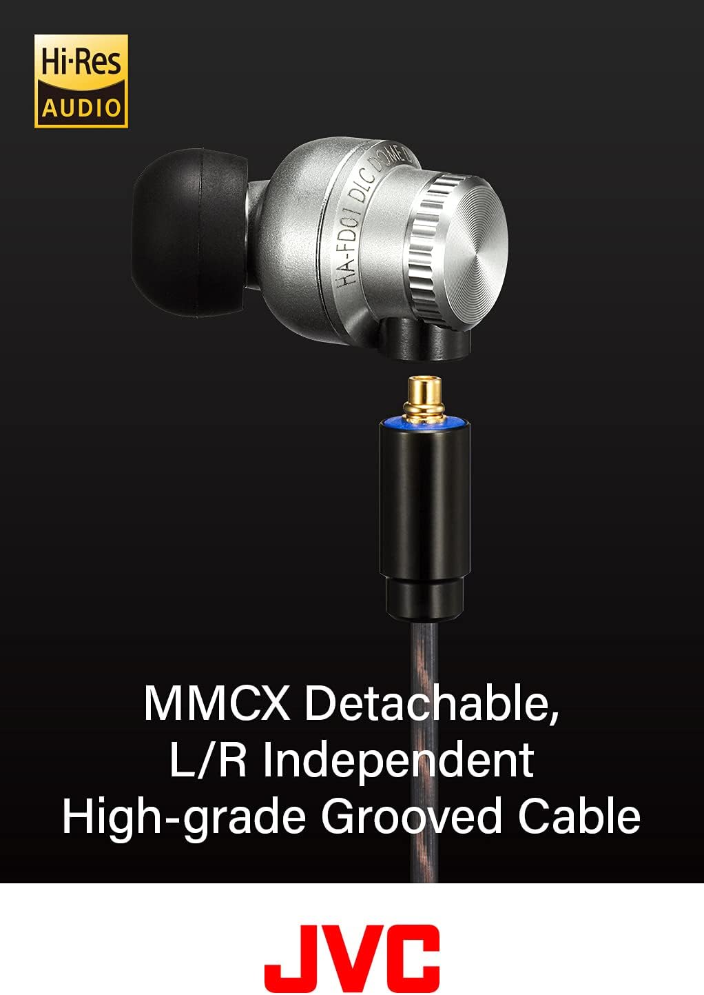 Up To 40% OFF JVC IEM Class-S Solidege Stainless Steel Body, Titanium Drivers, J-Mount Nozzle System with Customizable Sound Stage, and MMCX Detachable Cables - HAFD01