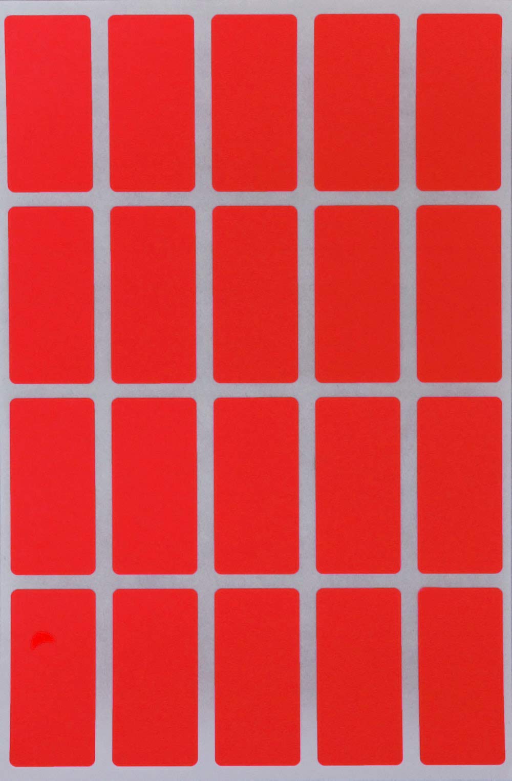 Royal Green Colored Rectangular Stickers in Neon Red (40mm x 19mm) 4 cm x 1.9 cm -1000 Pack, Neon-red