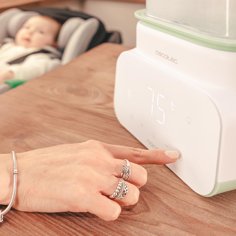 Cecotec Scaldabiberon - Sterilizzatore Biberon Nana BabyCare Double BottleWarmer, 4 modalità, Cestello per il Biberon, Senza BPA, Sicuro per Conservare Acqua, Latte e Alimenti