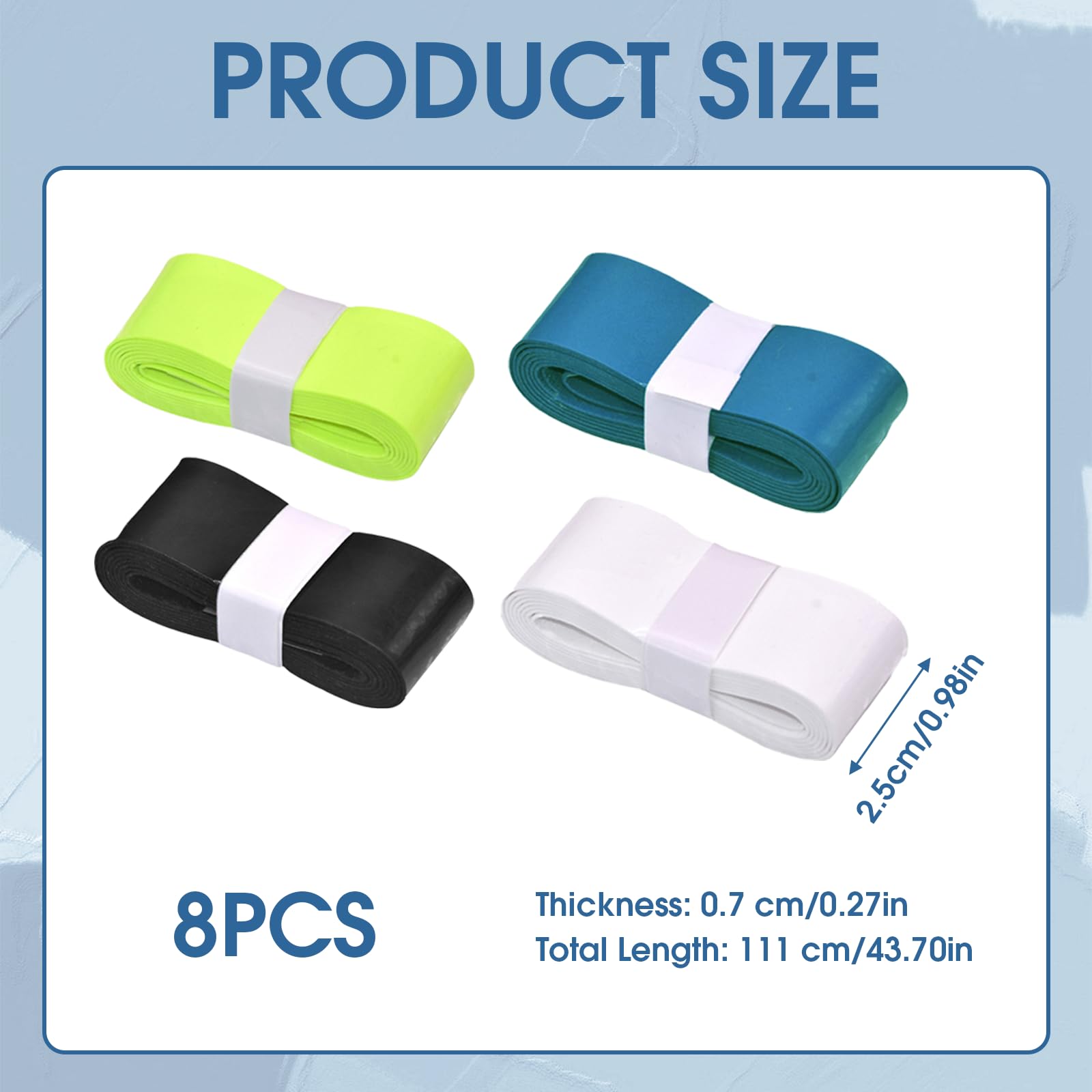 Tenis Power Touch Overgrip Anti Slip Bádminton Lote de 8 agarres para raqueta