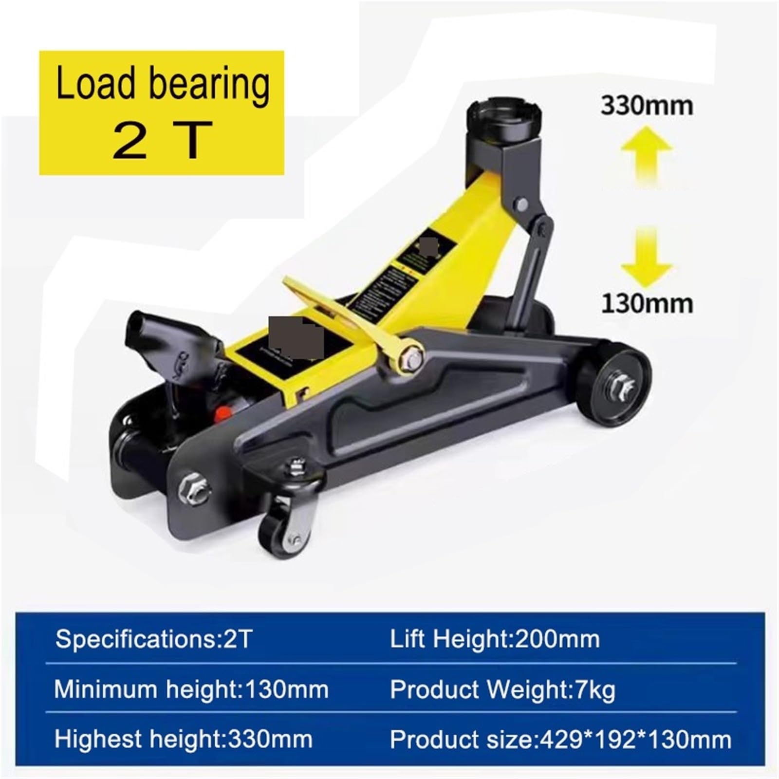 Podnośnik hydrauliczny 2T/3T Podnośnik pneumatyczny o niskim profilu Podnośnik podłogowy o dużej wytrzymałości ze stali wyścigowej z pompą podnoszącą jednotłokową do naprawy pojazdu(2 Tons)