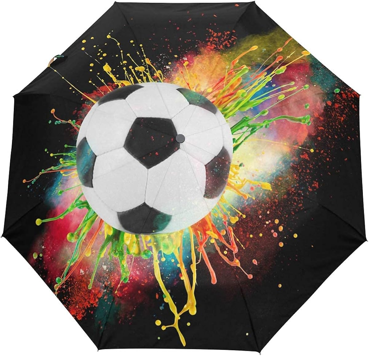 DERTYV 3 Folds Auto Open Close Umbrella Sport Football