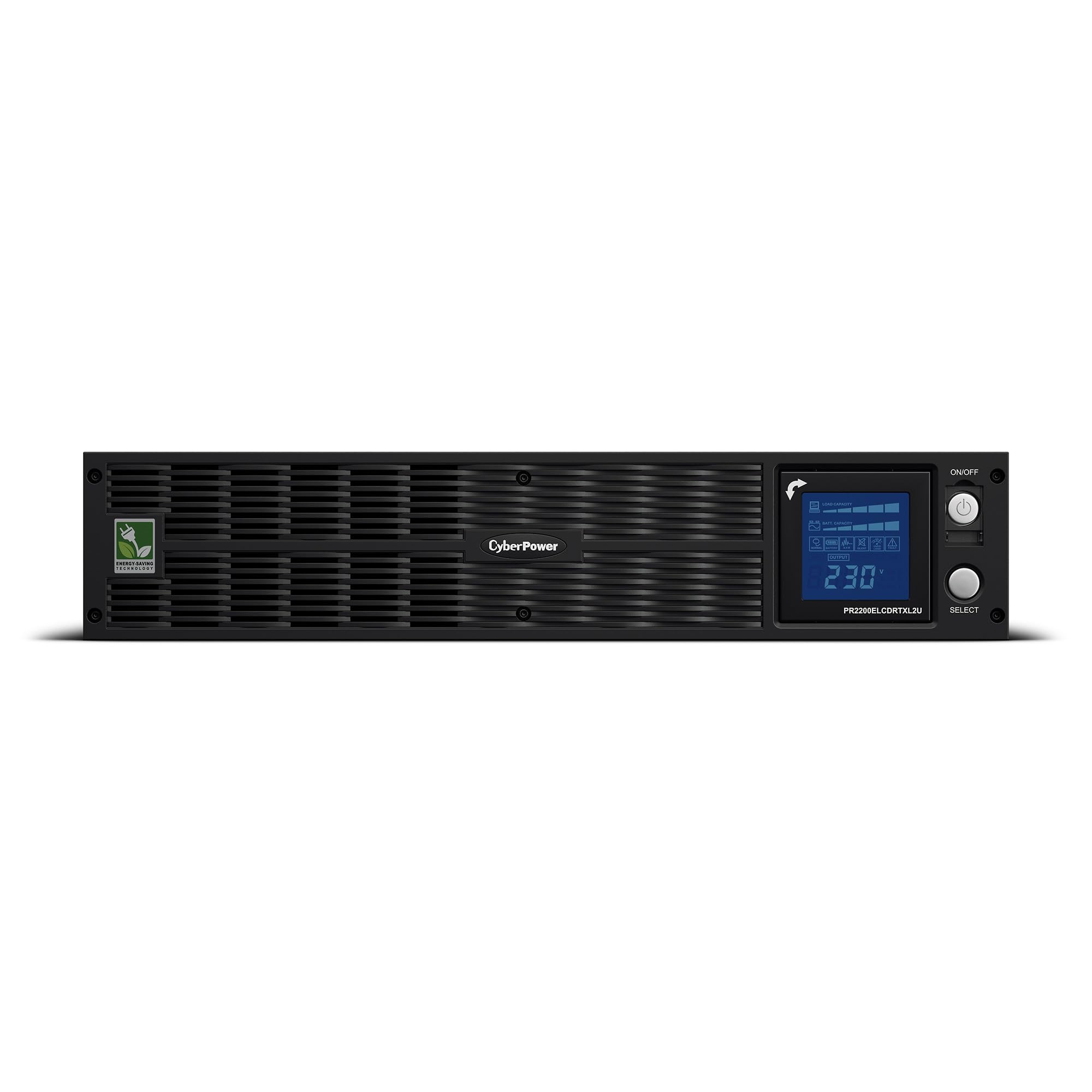 PR2200ELCDRTXL2U Aplicación inteligente de alto voltaje de onda sinusoidal UPS de respaldo de batería y protector de sobretensiones, 2200VA/1650W, 10 tomas, AVR, 2U Rack/Tower