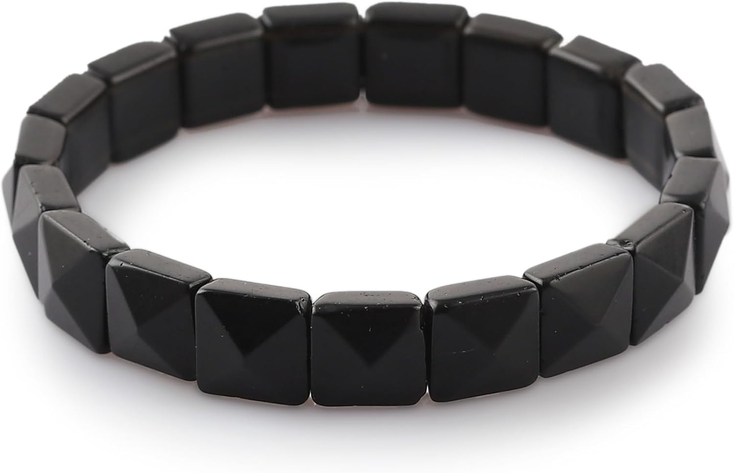 NOVICA Obsidian Beaded Bracelet 'Grounding Tiles'