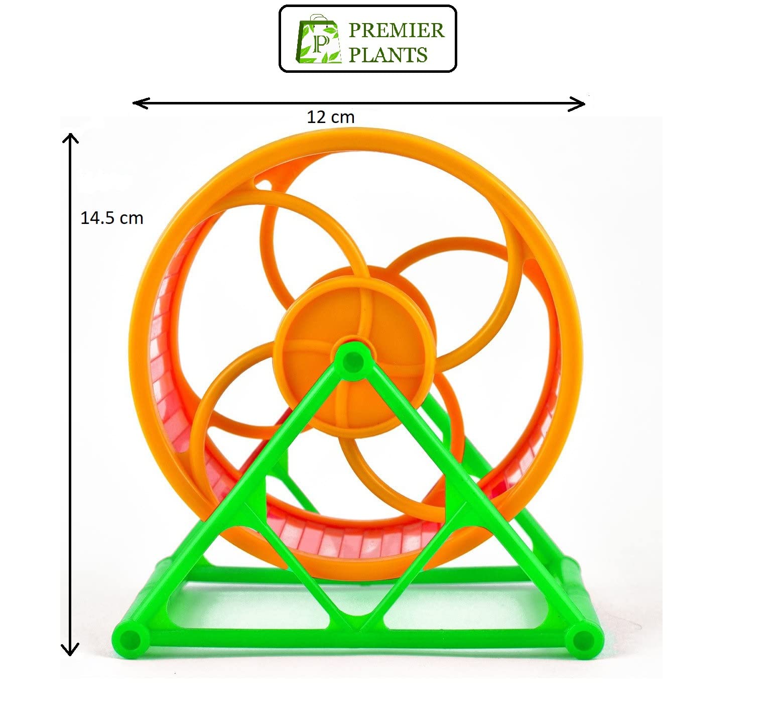 PREMIER PLANTS 12.5 cm Jumbo Running Cum Jogging Cum Exercise Wheel for Hamster/Dwarf/Gerbil/Mice/Mouse Random Colour - 1 Piece (Semi Covered) (Hamster Wheel)