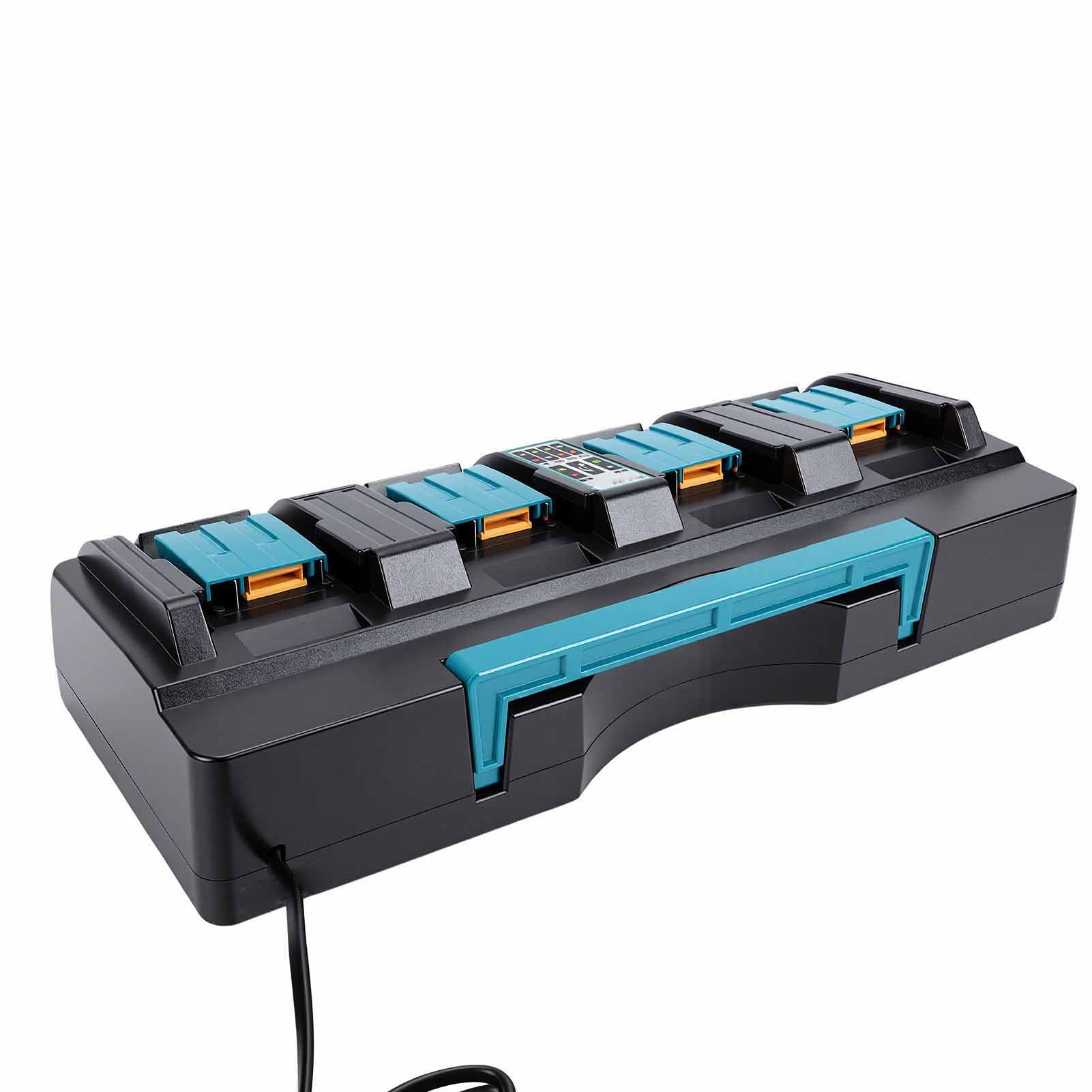Generic Cargador de Batería Rápido de 4 Puertos para Baterías BL1820 BL1830 BL1840 BL1850 con Certificación de Seguridad y Luces LED de Fácil Monitoreo