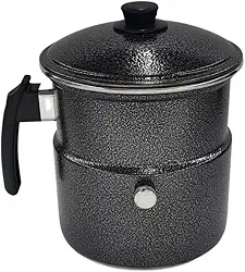 Leiteira, Fervedor de Leite com Apito 2,0L cinza craqueado.