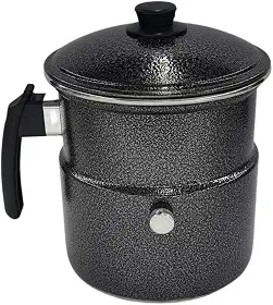Leiteira, Fervedor de Leite com Apito 2,0L cinza craqueado.