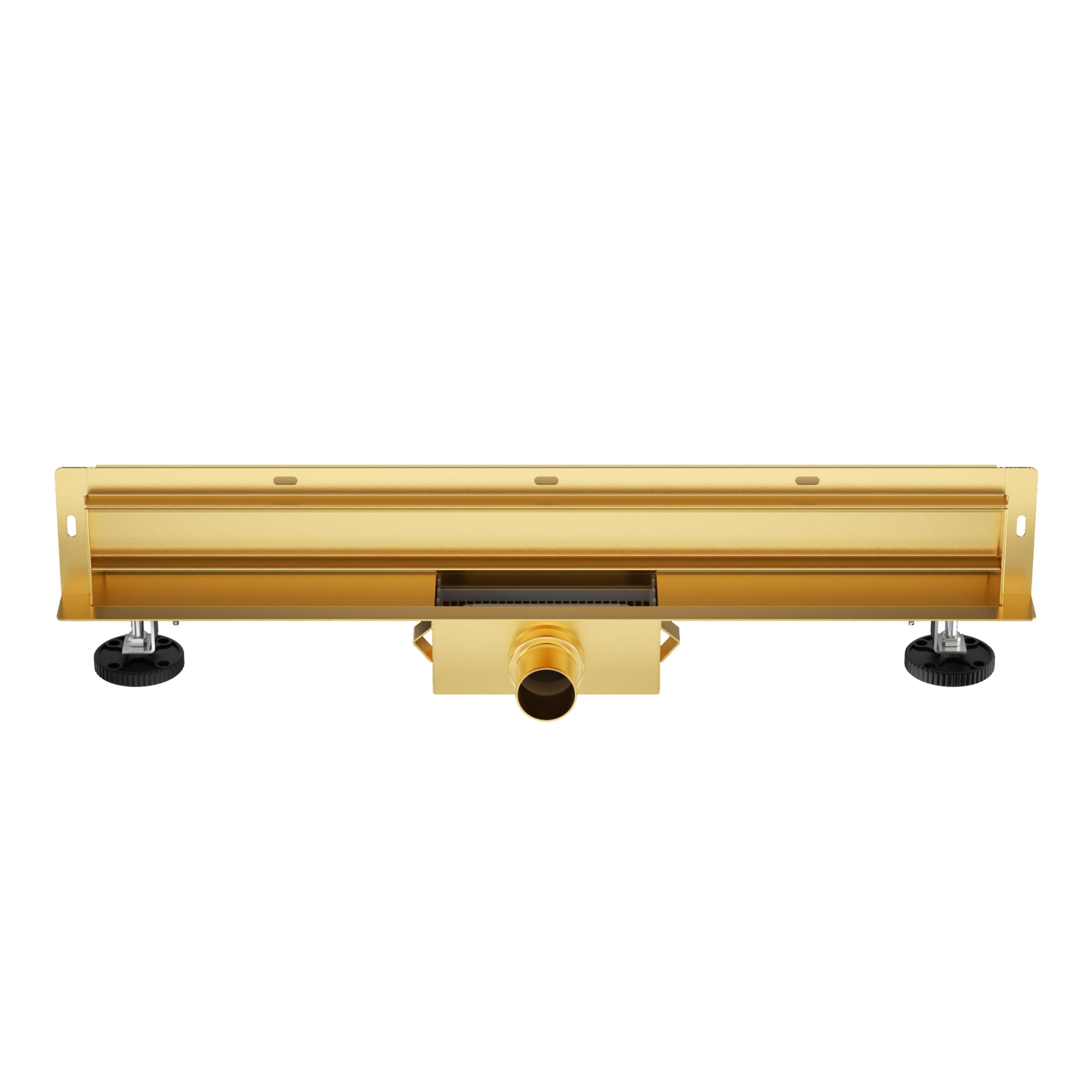 Canaleta de Ducha Kit Completo 80 cm Dorado Desagüe de Pared para Ducha - Canal de Drenaje Plano con Filtro para Pelo - W-Drain Next 2en1 Sifón Antiolores
