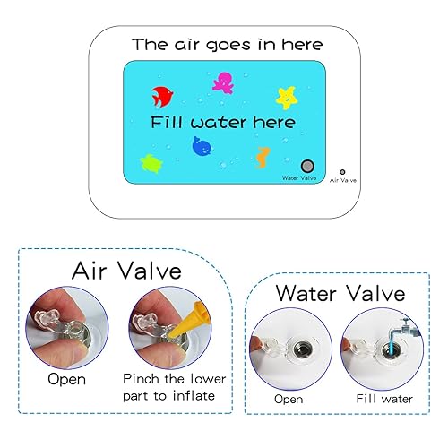Miniatura 6 de Tapete de agua para bebés, tapete de agua para bebé, tapete de juego inflable, tapete de agua para bebés, juguetes para bebés, divertido centro de