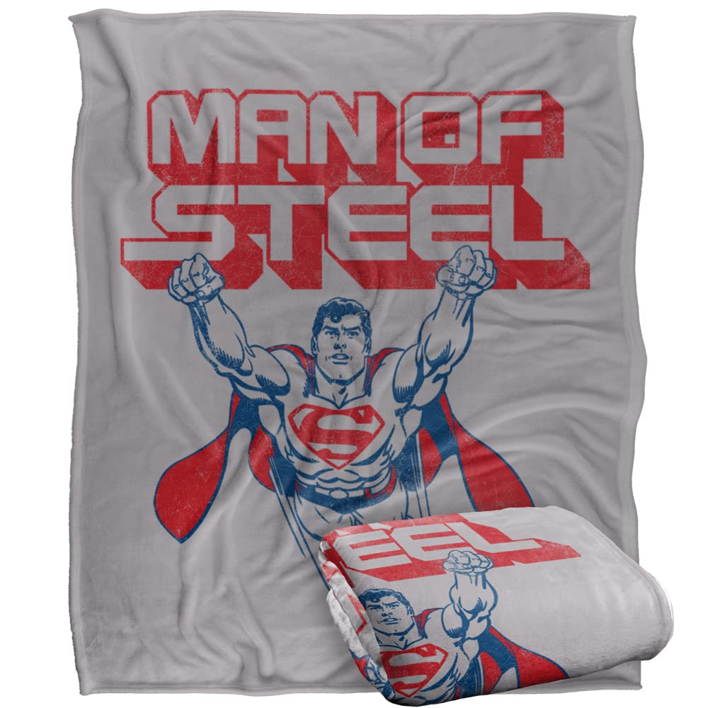 Superman Character Throw Blanket - Silky Touch - Super Soft - 152 x 127 cm - Officially Licensed