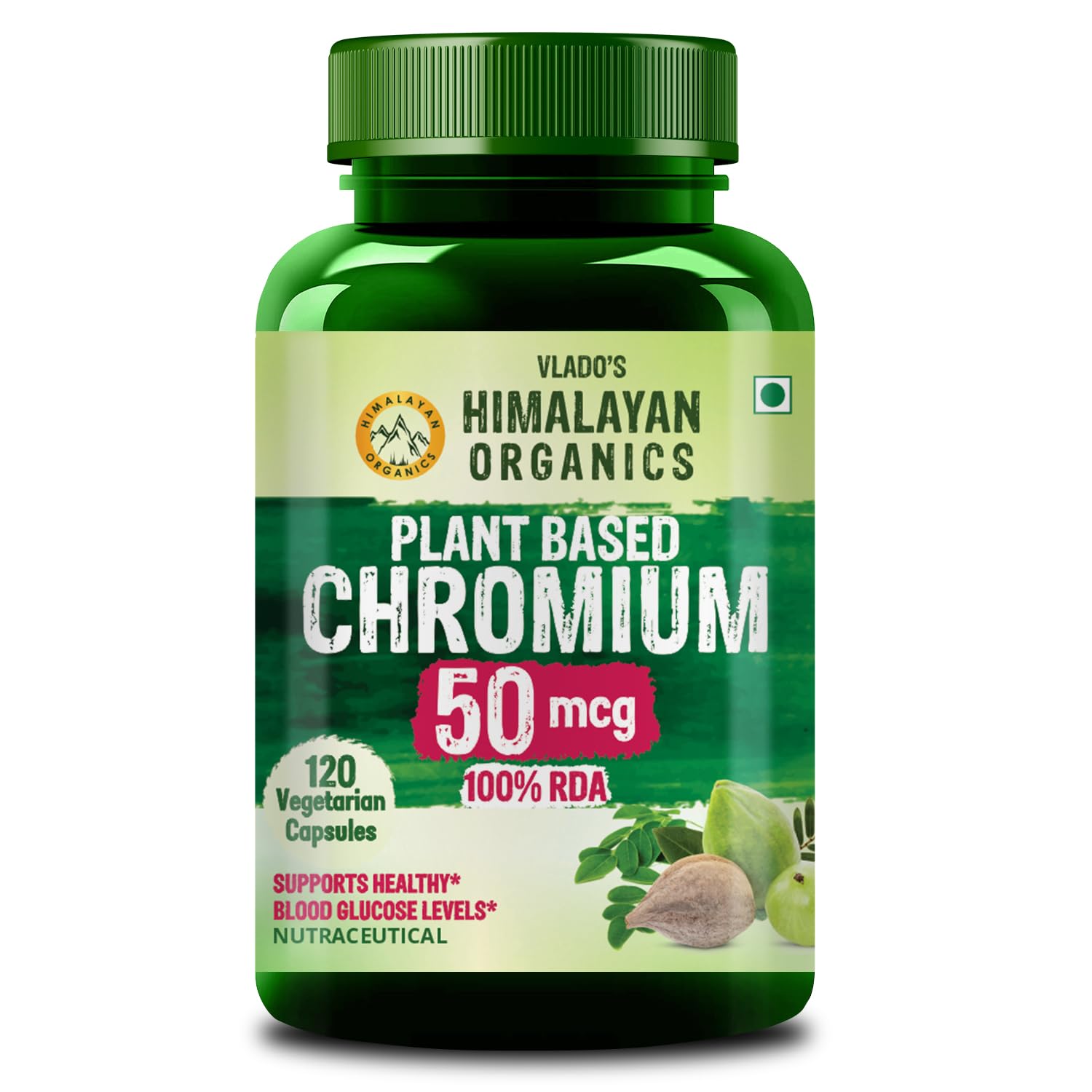 Vlado’s Himalayan Organics Plant Based Chromium 50mcg | Supports Healthy Blood Glucose Level -120 Capsule