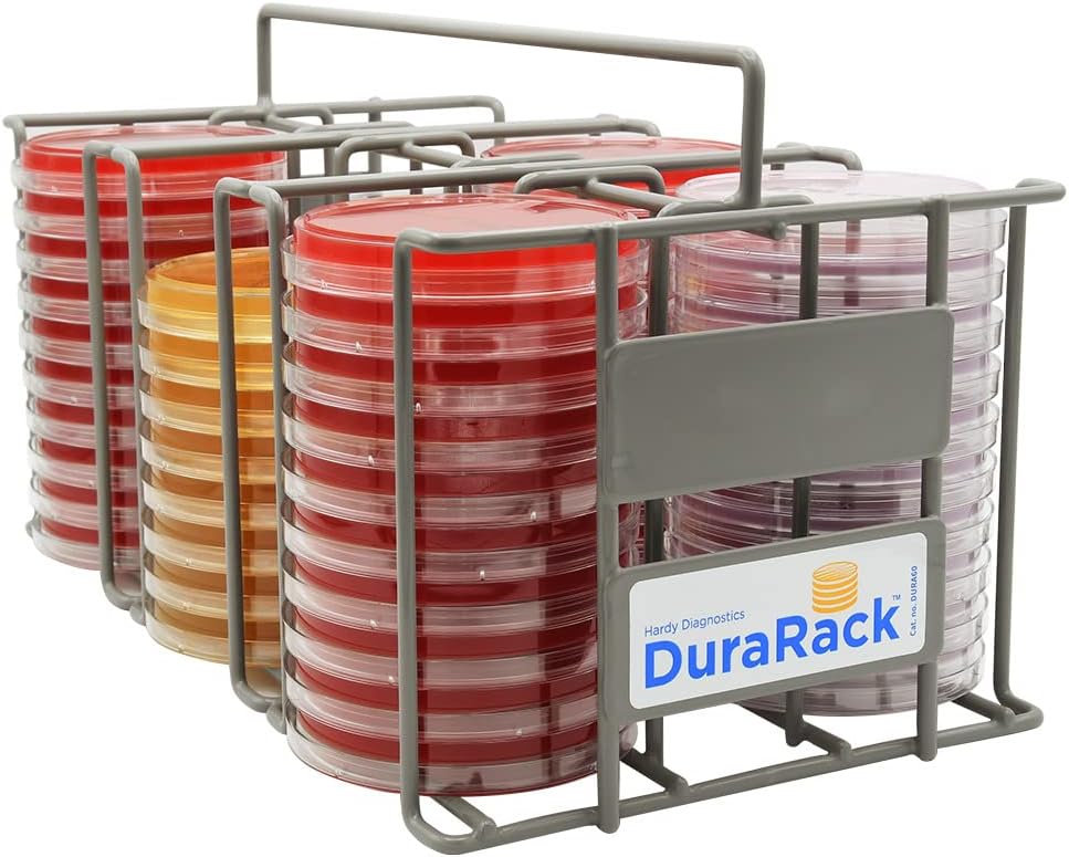 DURARACK™ Petri Dish Holder - Transport, Storage, Autoclavable Culture, Coated Steel Wire Rack Holds 60 Plates, by Hardy Diagnostics