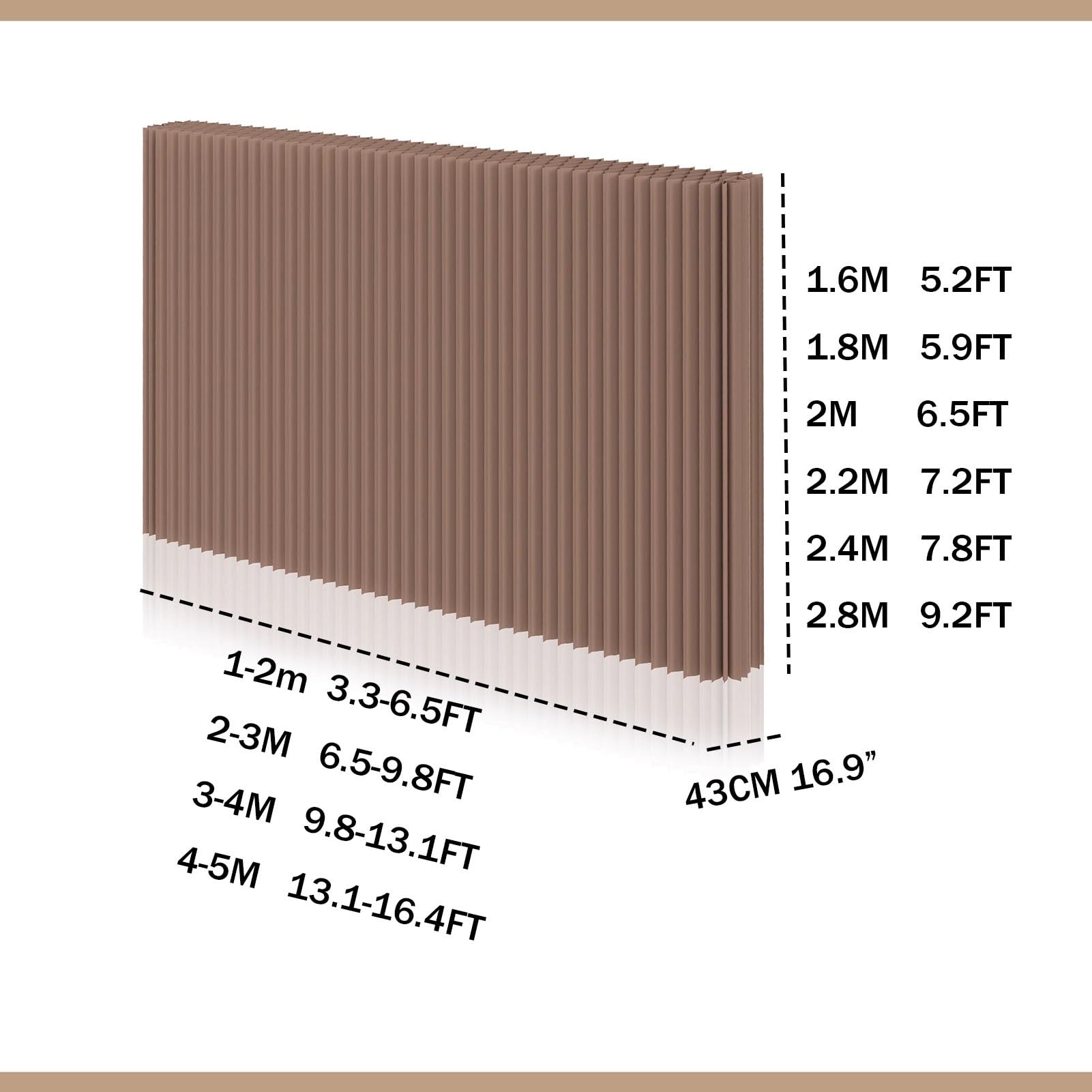Biombo Divisor de Habitación Separador de Papel Plegable, Pared para Sala de Estar, Oficina, salón de Belleza, Tienda de Ropa(2-3MX2.6M)