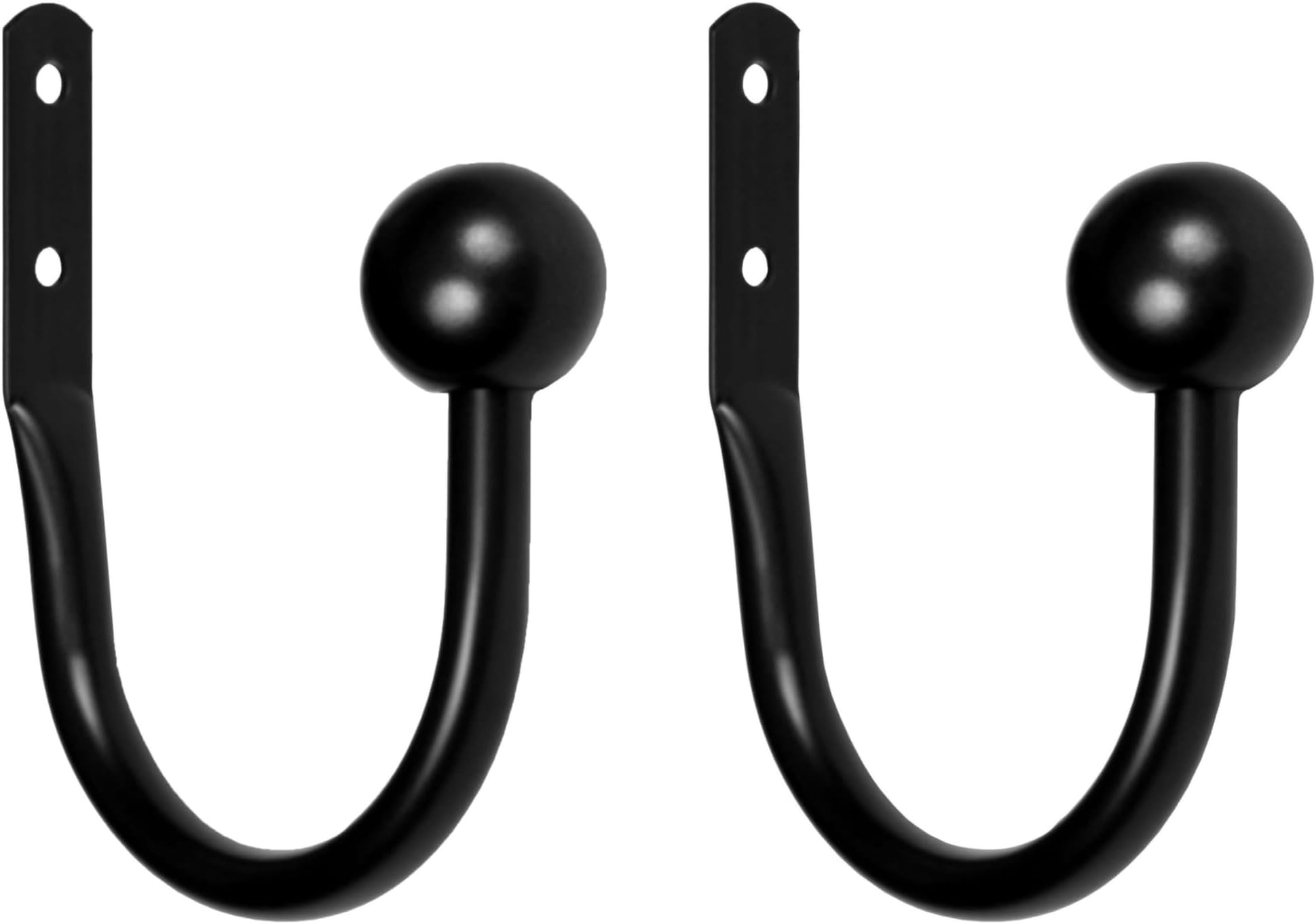 Kenney Ball End Window Curtain Holdback Pair, Black