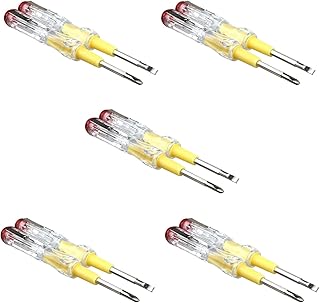 Jutagoss Voltage Tester, Electrical Tester Pen, Voltage Detector,AC/DC 100-500V Flathead/Phillips Dual Head Screwdriver Circuit Tester,Power Tester 10PCS