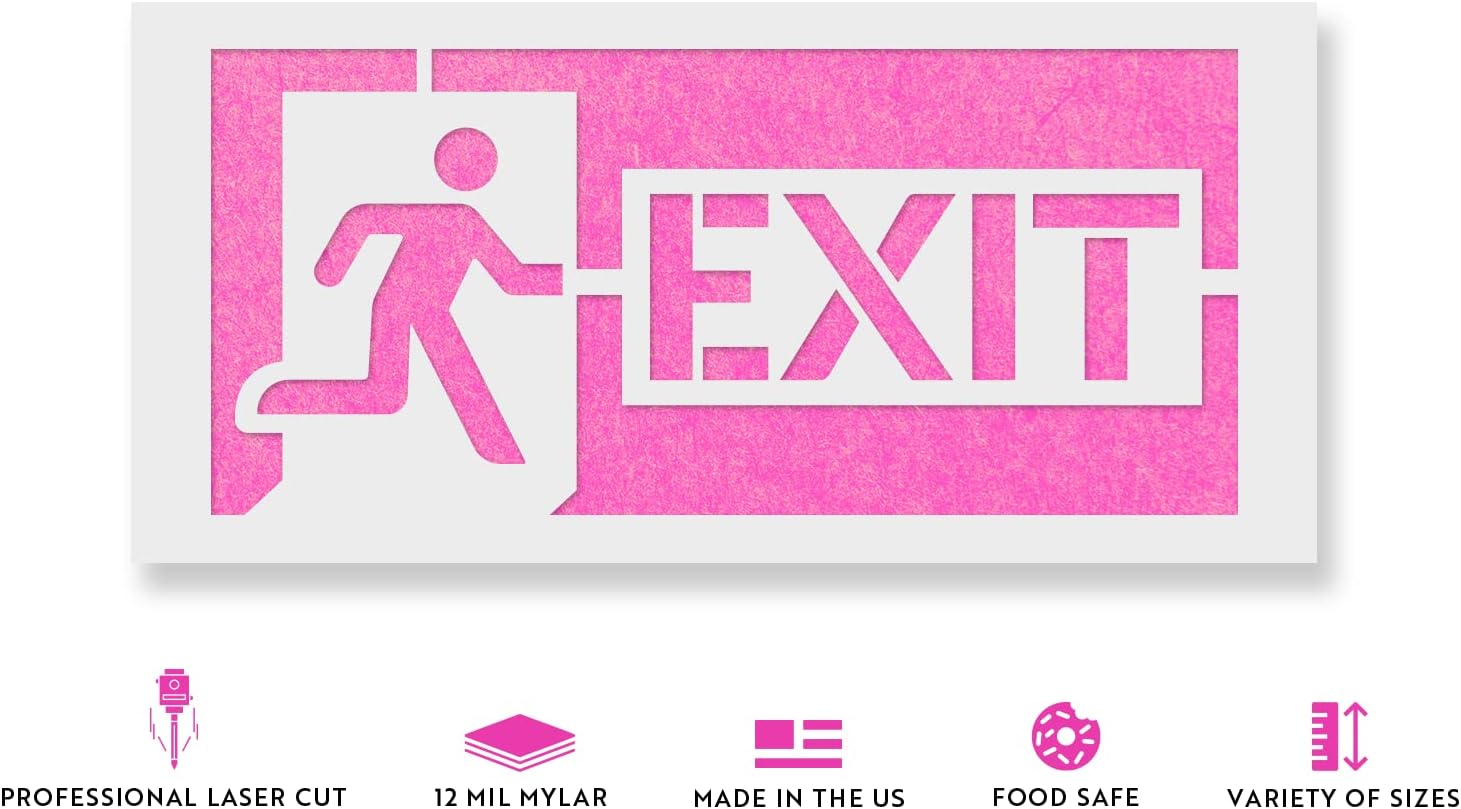 Exit Sign Stencil - Exit Sign Template, Durable Stencils for Heavy-Duty Warehouse Marking