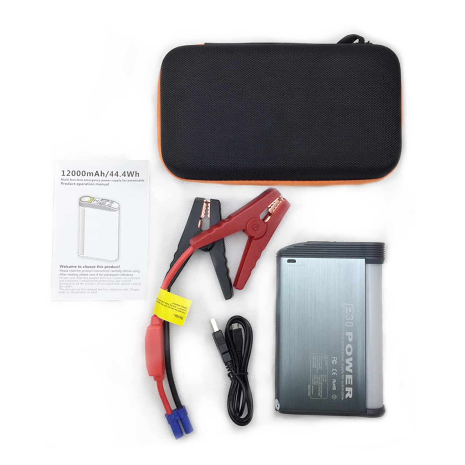 Arrancador de batería portátil para Coche, 450 A, 12 000 mAh, para Motores de Gasolina de 4 L y diésel de 2,5 L, con Carga rápida USB para Camiones, S