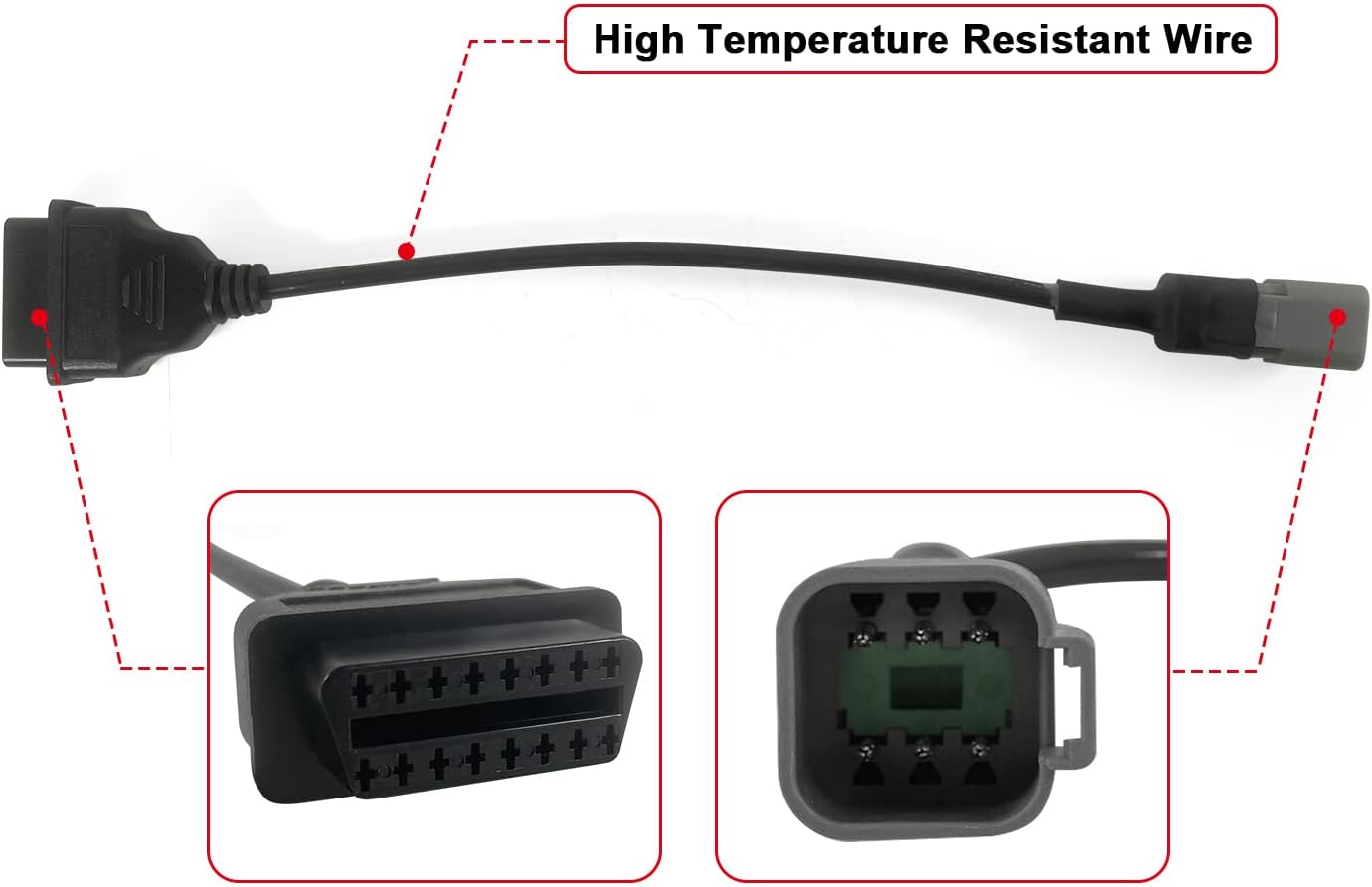 6 pin to 16 pin CAN OBD2 OBDII Diagnostic Adapter Cable Fits CAN AM Moto ATV UTV Motorcycle Bike