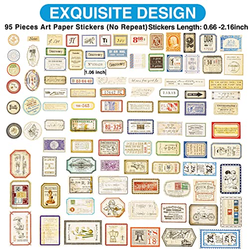 Ybyao 95 Pieces Vintage Scrapbook Stickers With Tin Box, Aesthetic Stickers For Journaling, Art Paper Stickers Junk Journal Supplies Collage Album Planner Stickers #TOP1