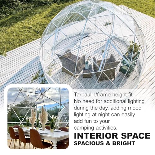 Dome Igloo Bubble Tent - 12 Ft,Clear Tent Outdoor For Garden-360° Panoramic View,Weather Proof Pod,Camping Patio Igloo Tent For Backyard/Canopy Gazebos/Screen House Room/Lean To Greenhouse - Image 4
