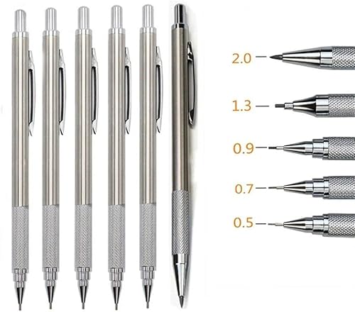 Miniatura 7 de WEISHA Lápiz automático 1 lápiz mecánico de acero inoxidable de 050709130079in diseño de escritura y dibujo para estudiantes suministros de oficina