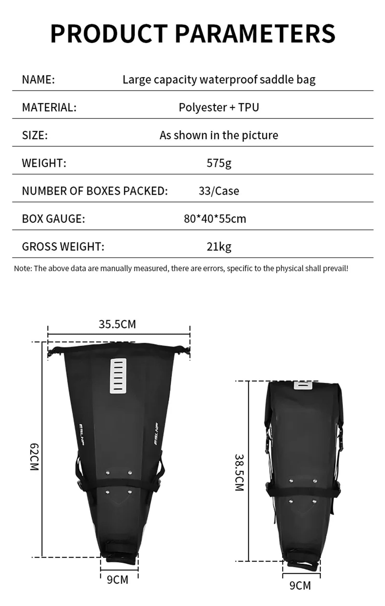 Bolsa impermeable para sillín de bicicleta, reflectante, de gran capacidad, plegable, trasera, para ciclismo, MTB, bolsa de almacenamiento para montar al aire libre