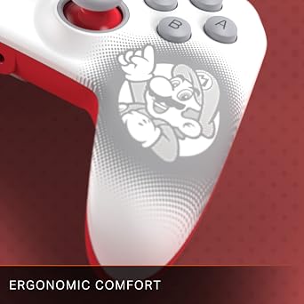 PowerA Enhanced Wired Controller for Nintendo Switch - Mario White, Gamepad, game controller, wired controller, officially licensed