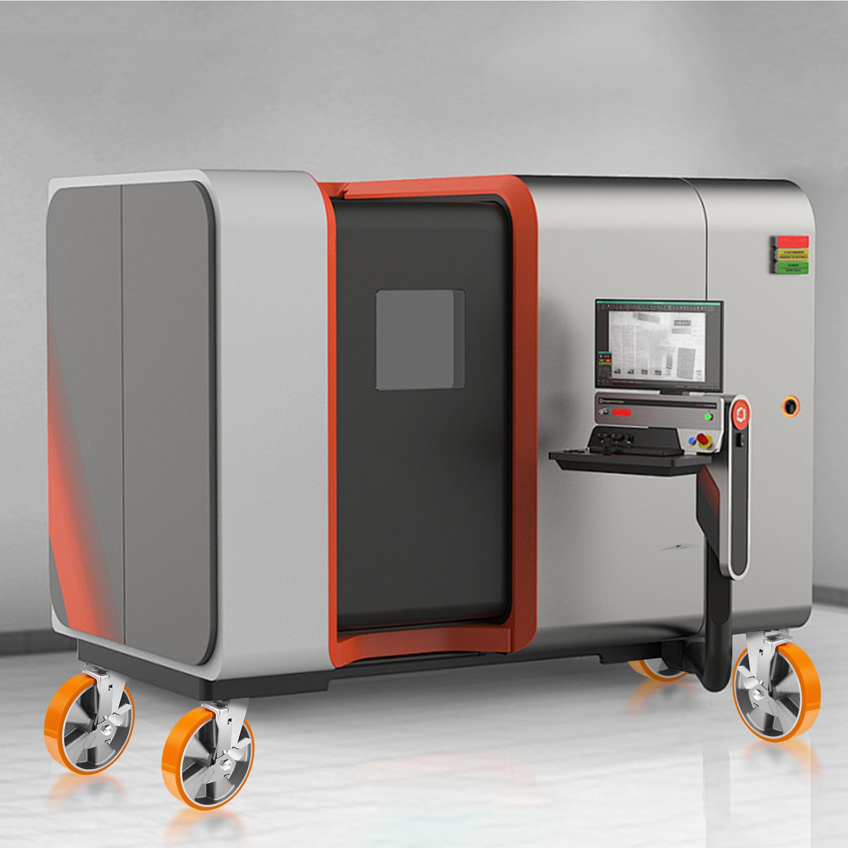 W B D WEIBIDA 200mm Rotelle per Mobili Pesanti con Freno, Ruote Girevoli in Poliuretano Durevoli e Robuste, Ruote con nucleo in alluminio, Capacità 2700KG, Ruote per Mobili o Carichi Pesanti, Set di 4