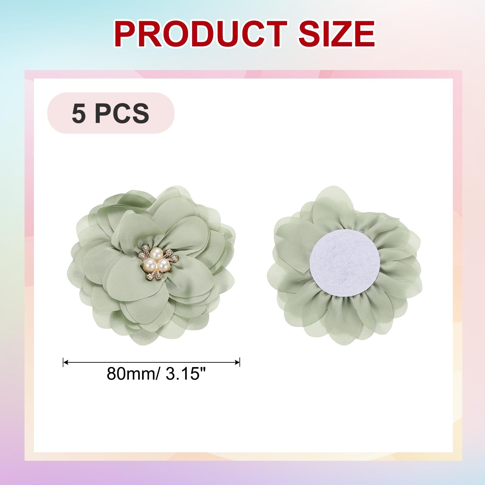PATIKIL 3.15 Inch Chiffon Flowers - Image 2