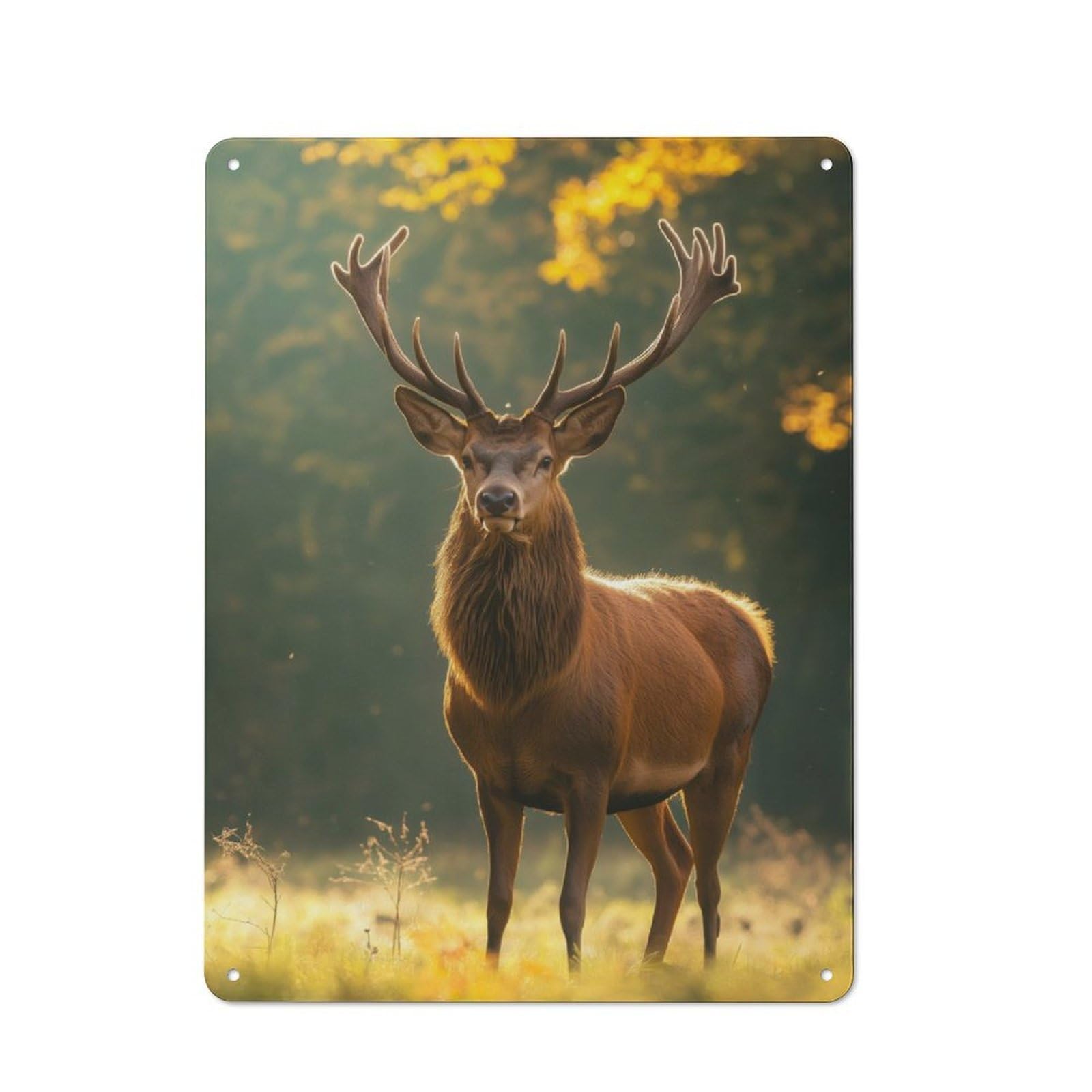 Junmoney Majestic Red Deer Stag Rustic Tin Sign 40X30cm For Lounge Or Reading Corner, For Vintage Wall Decor Fans, For Garage And Workshop Walls