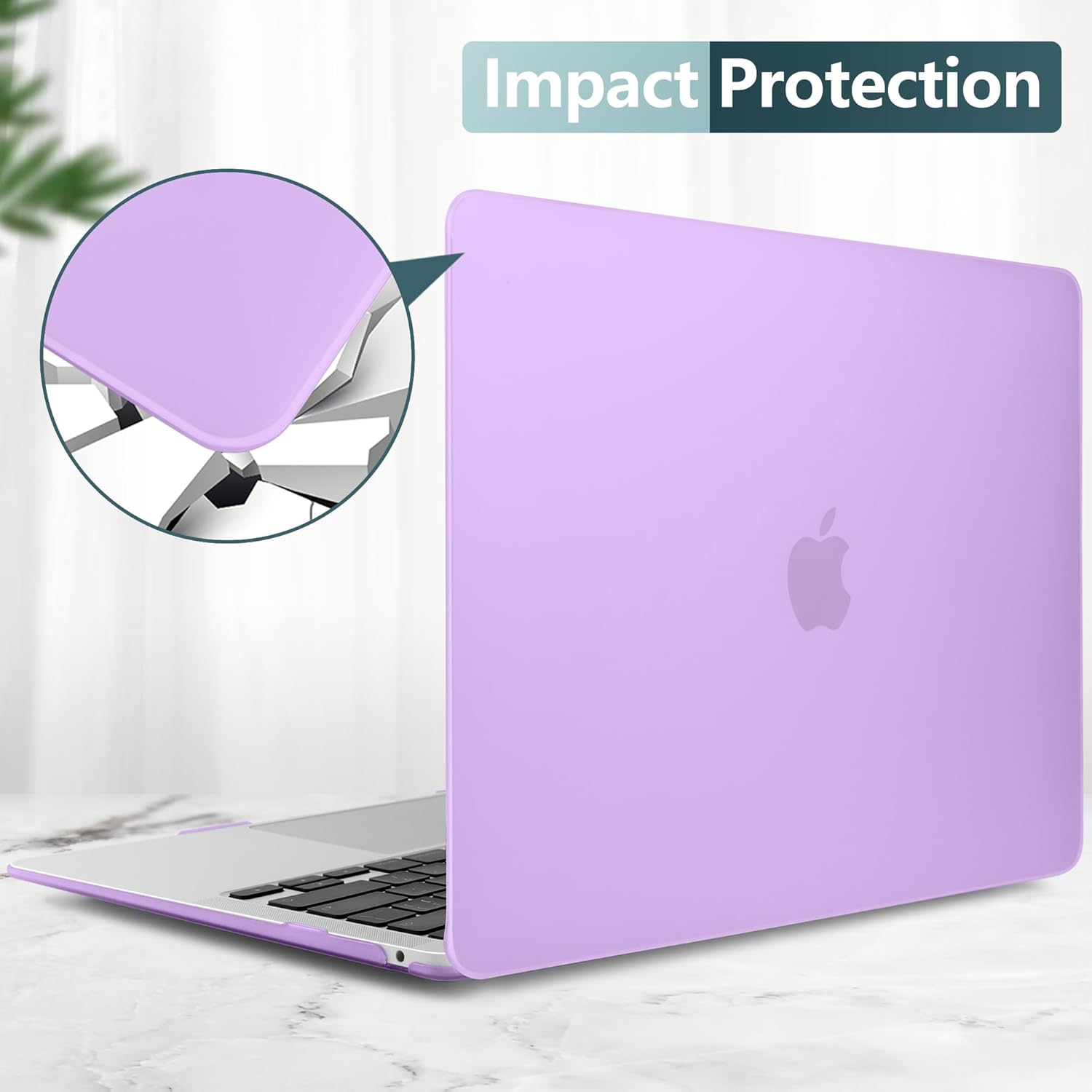 DONGKE Compatible with MacBook Air 13 inch Case 2021 2020 2019 2018 Release Model: M1 A2337 A2179 A1932, Matte Hard Case Cover for MacBook Air 13 inch with Retina Display Fits Touch ID - Purple - Image 7