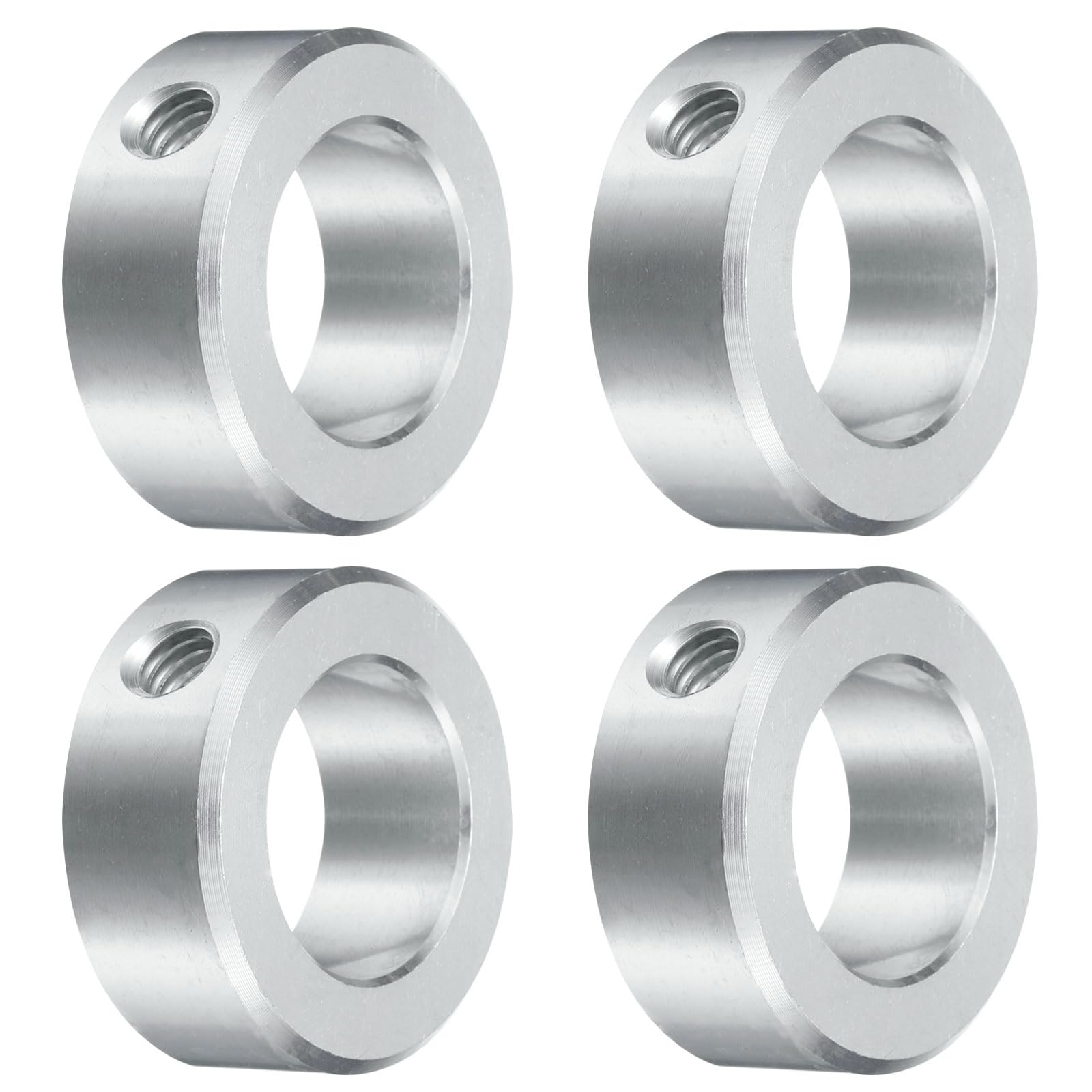 uxcell 4pcs Set Screw Collars 1" Bore, Aluminum Shaft Collars, 1-5/8" OD and 5/8" Thickness, Set Screw Clamp Collar, Stop Collar for Linear Rod Shaft