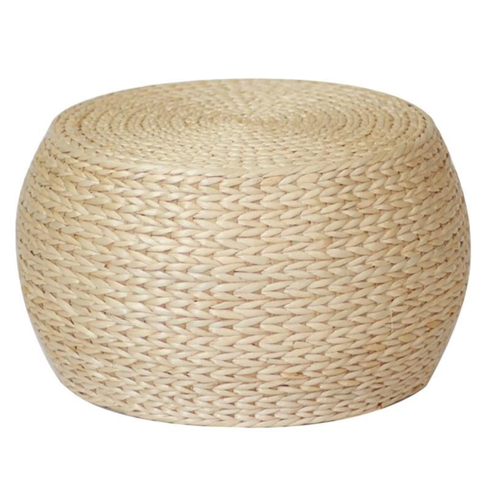 JINGYAN Chair Pads Round Foot Straw Woven Floor Hand Mat Knitted Chair Footstool