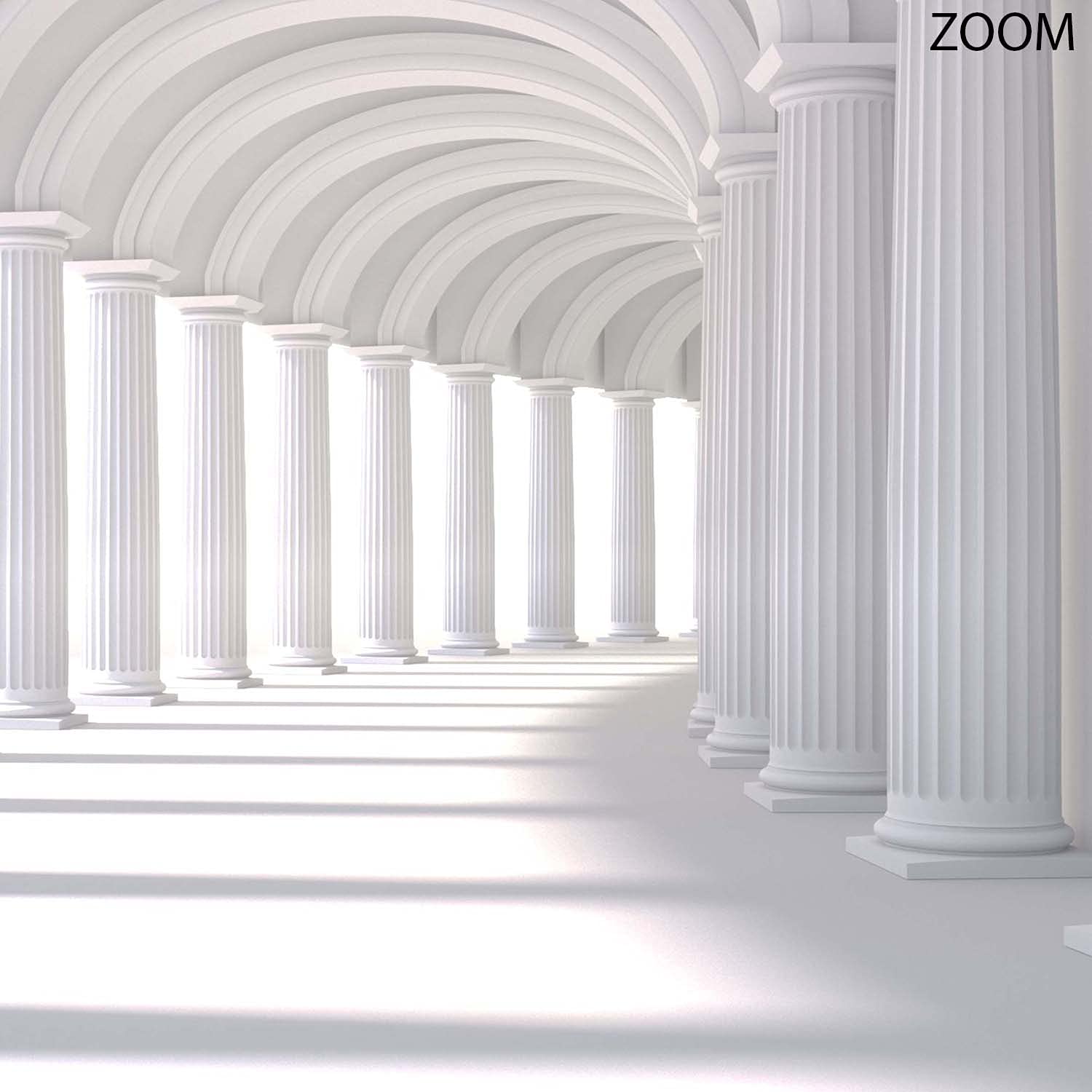 Feeby Carta Da Parati Effetto 3D Illusione 3D Tunnel 350x245 cm bianco Fotomurale Tessuto Non Tessuto Per Casa Ufficio Camera Da Letto Gabinetto Soggiorno Astratto Colonnato Portici