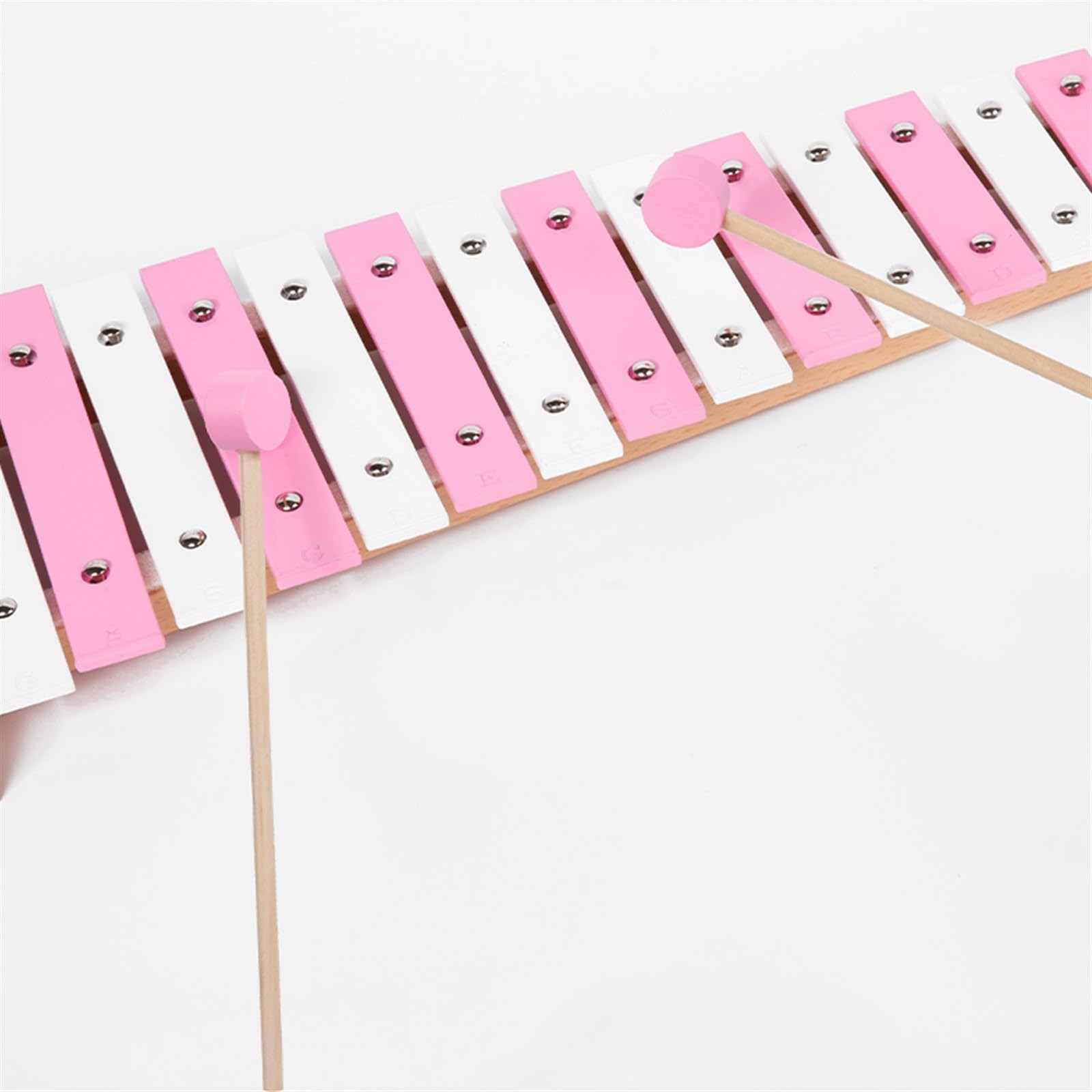 Piastra in Alluminio Rosa da 15 Note Pratico Strumento a percussione Glockenspiel Leggero Strumento a percussione Glockenspiel