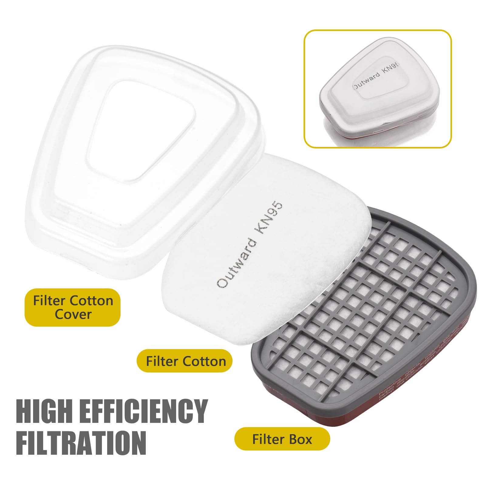 TFixol Copertura integrale riutilizzabile 8 in 1, copertura per gas, vapore, organico, ampio campo visivo, per pittura, lucidatura, saldatura e protezione del lavoro, trasparente